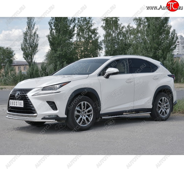 15 849 р. Защита переднего бампера (Ø42 мм, нержавейка) SLITKOFF  Lexus NX300h  Z10 (2014-2017) дорестайлинг  с доставкой в г. Владивосток