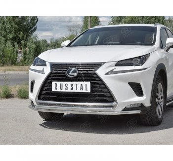 18 949 р. Защита переднего бампера (2 трубы Ø42 мм, нержавейка) SLITKOFF  Lexus NX300h  Z10 (2014-2017) дорестайлинг  с доставкой в г. Владивосток. Увеличить фотографию 3