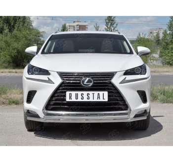 18 949 р. Защита переднего бампера (2 трубы Ø42 мм, нержавейка) SLITKOFF  Lexus NX300h  Z10 (2014-2017) дорестайлинг  с доставкой в г. Владивосток. Увеличить фотографию 4