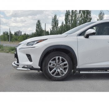 27 999 р. Защита переднего бампера (Ø63 мм с клыками, нержавейка) SLITKOFF  Lexus NX300h  Z10 (2014-2017) дорестайлинг  с доставкой в г. Владивосток. Увеличить фотографию 2