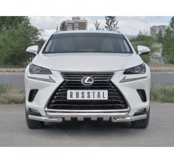 27 999 р. Защита переднего бампера (Ø63 мм с клыками, нержавейка) SLITKOFF  Lexus NX300h  Z10 (2014-2017) дорестайлинг  с доставкой в г. Владивосток. Увеличить фотографию 4