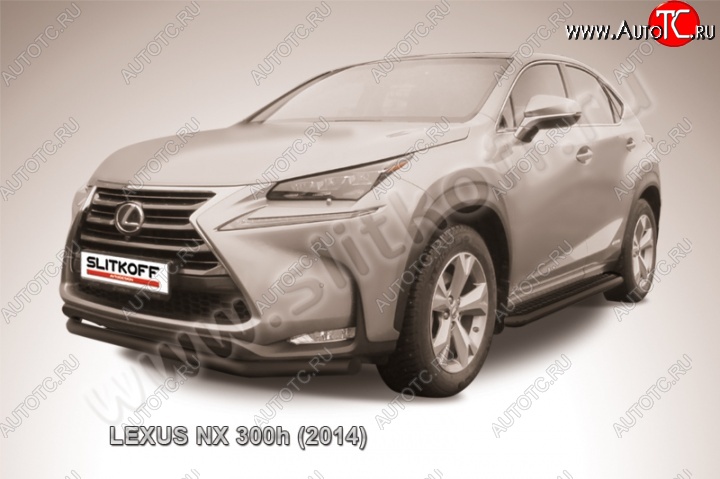 8 999 р. Защита переднего бампера из трубы d57 Slitkoff (дуга)  Lexus NX300h  Z10 (2014-2017) дорестайлинг (Цвет: серебристый)  с доставкой в г. Владивосток