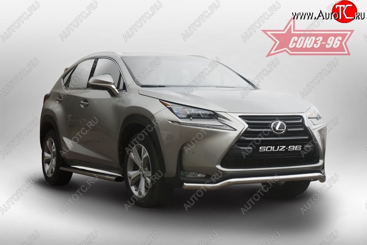 18 764 р. Защита переднего бампера одинарная Souz-96 Premium (d60) Lexus NX200 Z10 дорестайлинг (2014-2017)  с доставкой в г. Владивосток