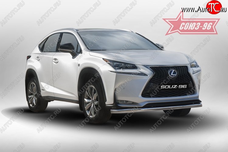 17 414 р. Защита переднего бампера одинарная F-Sport Souz-96 (d60). Lexus NX200 Z10 дорестайлинг (2014-2017)  с доставкой в г. Владивосток