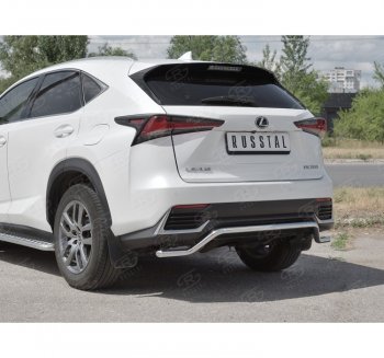 17 749 р. Защита заднего бампера (Ø42 мм волна, нержавейка) SLITKOFF Lexus NX300h Z10 дорестайлинг (2014-2017)  с доставкой в г. Владивосток. Увеличить фотографию 3