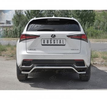 17 749 р. Защита заднего бампера (Ø42 мм волна, нержавейка) SLITKOFF Lexus NX300h Z10 дорестайлинг (2014-2017)  с доставкой в г. Владивосток. Увеличить фотографию 4