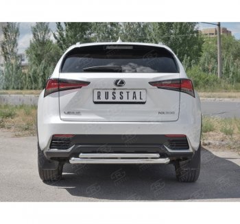 21 849 р. Защита заднего бампера (2 трубы Ø63 и 42 мм, нержавейка) SLITKOFF Lexus NX300h Z10 дорестайлинг (2014-2017)  с доставкой в г. Владивосток. Увеличить фотографию 4