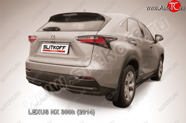 7 849 р. Защита заднего бампера из трубы d57 Slitkoff Lexus NX300h Z10 дорестайлинг (2014-2017) (Цвет: серебристый)  с доставкой в г. Владивосток