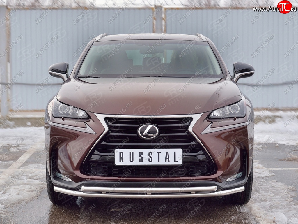 16 999 р. Защита переднего бампера (2 трубыØ42 мм, нержавейка) SLITKOFF  Lexus NX200  Z10 (2014-2017) дорестайлинг  с доставкой в г. Владивосток