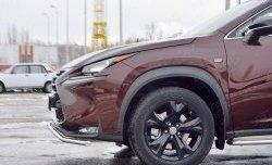 16 499 р. Защита переднего бампера (Ø42 мм, волна, нержавейка) SLITKOFF Lexus NX200 Z10 дорестайлинг (2014-2017)  с доставкой в г. Владивосток. Увеличить фотографию 3