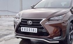 16 499 р. Защита переднего бампера (Ø42 мм, волна, нержавейка) SLITKOFF Lexus NX200 Z10 дорестайлинг (2014-2017)  с доставкой в г. Владивосток. Увеличить фотографию 4