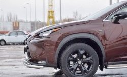 20 849 р. Защита переднего бампера (2 трубыØ63 и 42 мм, нержавейка) SLITKOFF Lexus NX200 Z10 дорестайлинг (2014-2017)  с доставкой в г. Владивосток. Увеличить фотографию 3