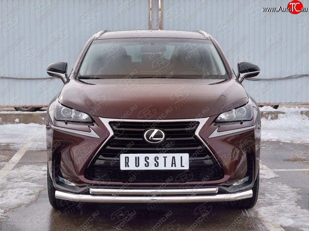 20 849 р. Защита переднего бампера (2 трубыØ63 и 42 мм, нержавейка) SLITKOFF Lexus NX200 Z10 дорестайлинг (2014-2017)  с доставкой в г. Владивосток