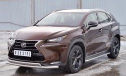 21 349 р. Защита переднего бампера (2 трубыØ63 и 75х42 мм, нержавейка) Russtal Lexus NX200 Z10 дорестайлинг (2014-2017)  с доставкой в г. Владивосток. Увеличить фотографию 2