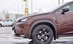 21 349 р. Защита переднего бампера (2 трубыØ63 и 75х42 мм, нержавейка) Russtal Lexus NX200 Z10 дорестайлинг (2014-2017)  с доставкой в г. Владивосток. Увеличить фотографию 3