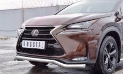 18 799 р. Защита переднего бампера (Ø63 мм волна, нержавейка) SLITKOFF  Lexus NX200  Z10 (2014-2017) дорестайлинг  с доставкой в г. Владивосток. Увеличить фотографию 4