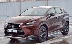 11 249 р. Защита переднего бампера (Ø75х42 мм, нержавейка) Russtal Lexus NX200 Z10 дорестайлинг (2014-2017)  с доставкой в г. Владивосток. Увеличить фотографию 2