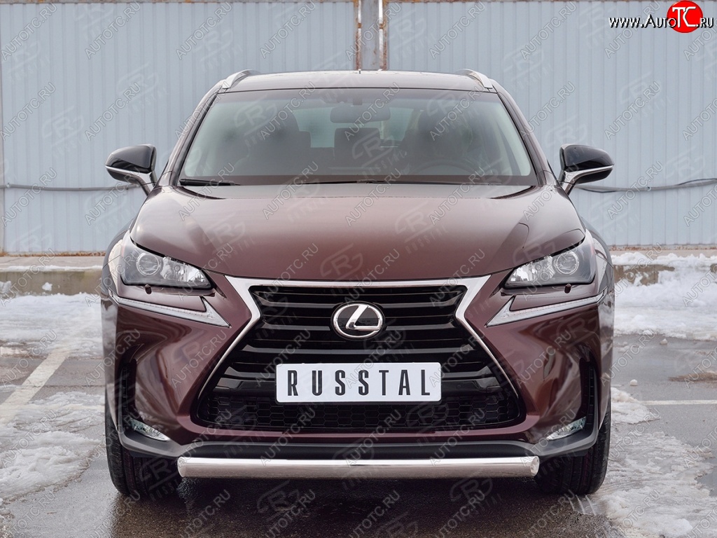 11 249 р. Защита переднего бампера (Ø75х42 мм, нержавейка) Russtal Lexus NX200 Z10 дорестайлинг (2014-2017)  с доставкой в г. Владивосток