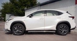 21 599 р. Защита порогов из круглой трубы диаметром 63 мм SLITKOFF  Lexus NX200  Z10 (2014-2017) дорестайлинг  с доставкой в г. Владивосток. Увеличить фотографию 2