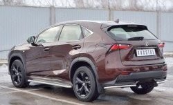 14 549 р. Защита заднего бампера (Ø42 мм уголки, нержавейка) SLITKOFF  Lexus NX200  Z10 (2014-2017) дорестайлинг  с доставкой в г. Владивосток. Увеличить фотографию 2