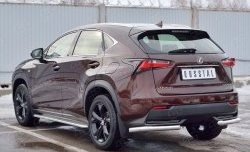 16 899 р. Защита заднего бампера (Ø63 мм уголки, нержавейка) SLITKOFF  Lexus NX200  Z10 (2014-2017) дорестайлинг  с доставкой в г. Владивосток. Увеличить фотографию 2