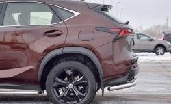 16 899 р. Защита заднего бампера (Ø63 мм уголки, нержавейка) SLITKOFF  Lexus NX200  Z10 (2014-2017) дорестайлинг  с доставкой в г. Владивосток. Увеличить фотографию 3