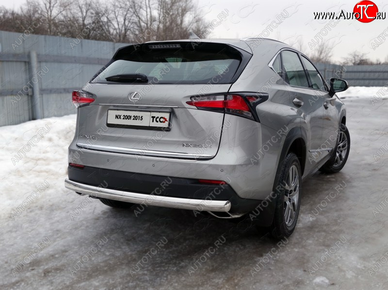 23 599 р. Защита заднего бампера (овальная) ТСС (нержавейка d75х42 мм)  Lexus NX200  Z10 (2014-2017) дорестайлинг  с доставкой в г. Владивосток