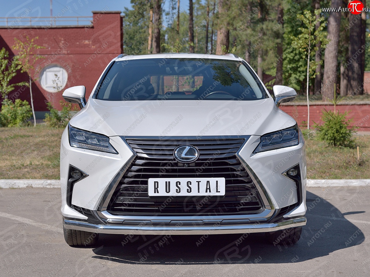 21 399 р. Защита переднего бампера (Ø63 мм, нержавейка, кроме F-Sport) SLITKOFF  Lexus RX350L  AL20 (2017-2022) дорестайлинг, рестайлинг  с доставкой в г. Владивосток