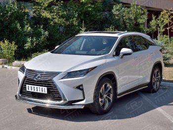 21 399 р. Защита переднего бампера (Ø63 мм, нержавейка, кроме F-Sport) SLITKOFF  Lexus RX350L  AL20 (2017-2022) дорестайлинг, рестайлинг  с доставкой в г. Владивосток. Увеличить фотографию 2