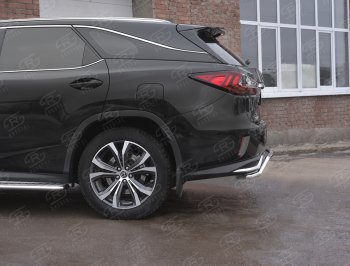 17 499 р. Защита заднего бампера (Ø42 мм волна, нержавейка, NOT F-SPORT) SLITKOFF Lexus RX350L AL20 рестайлинг (2019-2022)  с доставкой в г. Владивосток. Увеличить фотографию 3