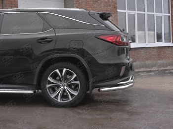 22 499 р. Защита заднего бампера (Ø63 и 42 мм, нержавейка, NOT F-SPORT) SLITKOFF Lexus RX350L AL20 рестайлинг (2019-2022)  с доставкой в г. Владивосток. Увеличить фотографию 3