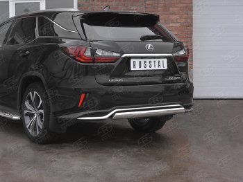 12 949 р. Защита заднего бампера (Ø75х42 мм, нержавейка, NOT F-SPORT) Russtal  Lexus RX350L  AL20 (2017-2022) дорестайлинг, рестайлинг  с доставкой в г. Владивосток. Увеличить фотографию 2