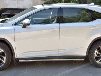 22 499 р. Защита порогов (Ø63 мм, нержавейка, кроме F-sport) SLITKOFF  Lexus RX350L  AL20 (2017-2022) дорестайлинг, рестайлинг (Металлические торцы под 45°)  с доставкой в г. Владивосток. Увеличить фотографию 3