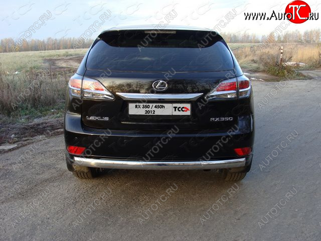 26 999 р. Защита заднего бампера (овальная) ТСС (нержавейка d75х42 мм) Lexus RX350 AL10 рестайлинг (2012-2015)  с доставкой в г. Владивосток