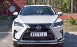 15 249 р. Защита переднего бампера (Ø42 мм, нержавейка) SLITKOFF  Lexus RX  200T (2015-2017) AL20 дорестайлинг  с доставкой в г. Владивосток. Увеличить фотографию 1