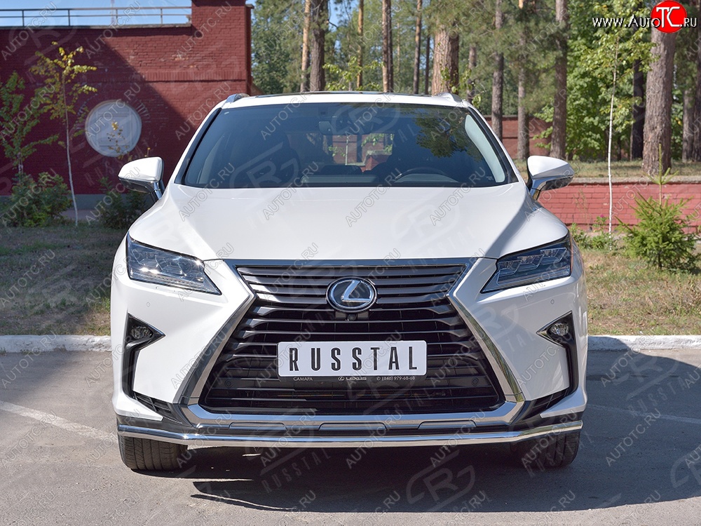 15 249 р. Защита переднего бампера (Ø42 мм, нержавейка) SLITKOFF  Lexus RX  200T (2015-2017) AL20 дорестайлинг  с доставкой в г. Владивосток