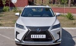 Защита переднего бампера (2 трубыØ63 и 42 мм, нержавейка) SLITKOFF Lexus (Лексус) RX (РХ)  200T (2015-2017) 200T AL20 дорестайлинг