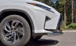 18 799 р. Защита переднего бампера (Ø63 мм, нержавейка) SLITKOFF  Lexus RX  200T (2015-2017) AL20 дорестайлинг  с доставкой в г. Владивосток. Увеличить фотографию 3