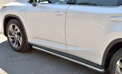 32 949 р. Защита порогов из круглой трубы диаметром 63 мм SLITKOFF Lexus RX 200T AL20 дорестайлинг (2015-2017)  с доставкой в г. Владивосток. Увеличить фотографию 2