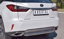 16 949 р. Защита заднего бампера (Ø63 мм, окрашенная) SLITKOFF  Lexus RX  200T (2015-2017) AL20 дорестайлинг  с доставкой в г. Владивосток. Увеличить фотографию 3