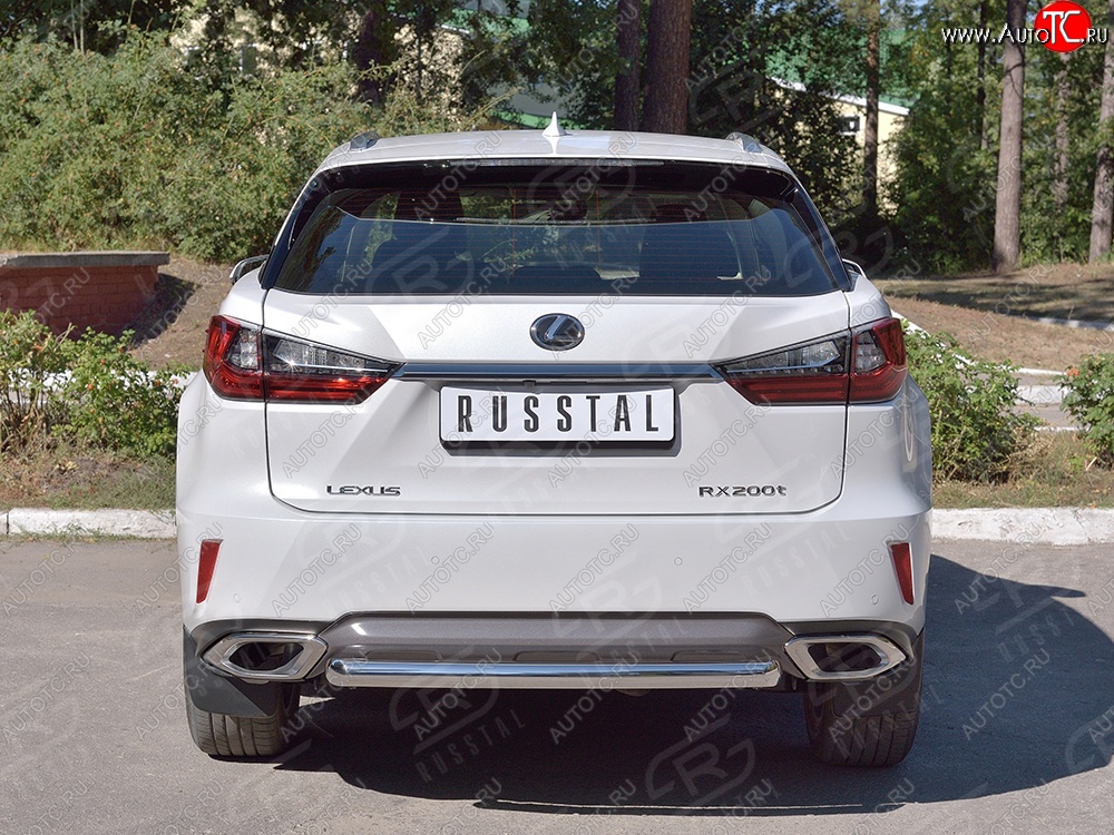 16 949 р. Защита заднего бампера (Ø63 мм, окрашенная) SLITKOFF  Lexus RX  200T (2015-2017) AL20 дорестайлинг  с доставкой в г. Владивосток