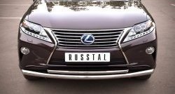 17 999 р. Защита переднего бампера (2 трубыØ63 и 42 мм, нержавейка) SLITKOFF Lexus RX270 AL10 дорестайлинг (2010-2012)  с доставкой в г. Владивосток. Увеличить фотографию 2