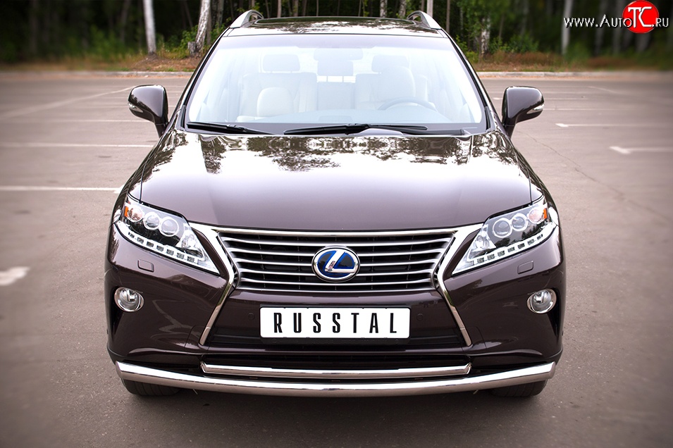 17 999 р. Защита переднего бампера (2 трубыØ63 и 42 мм, нержавейка) SLITKOFF Lexus RX270 AL10 дорестайлинг (2010-2012)  с доставкой в г. Владивосток