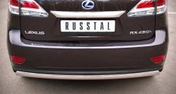 Защита заднего бампера (Ø75x42 мм, нержавейка) Russtal Lexus RX270 AL10 дорестайлинг (2010-2012)