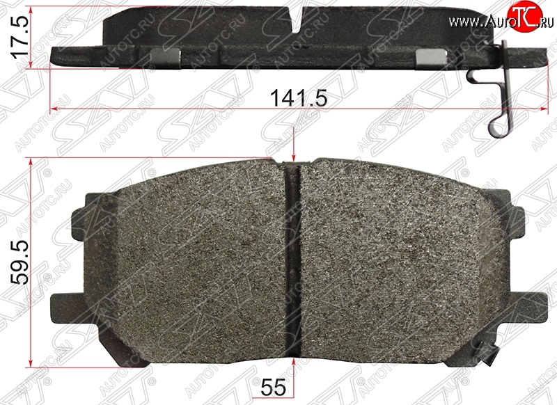 1 329 р. Колодки тормозные SAT (передние)  Lexus RX270  AL10 (2010-2012), Lexus RX350  AL10 (2008-2012), Lexus RX450H  AL10 (2009-2012), Toyota Harrier  XU30 (2003-2013), Toyota Highlander  XU40 (2007-2010)  с доставкой в г. Владивосток