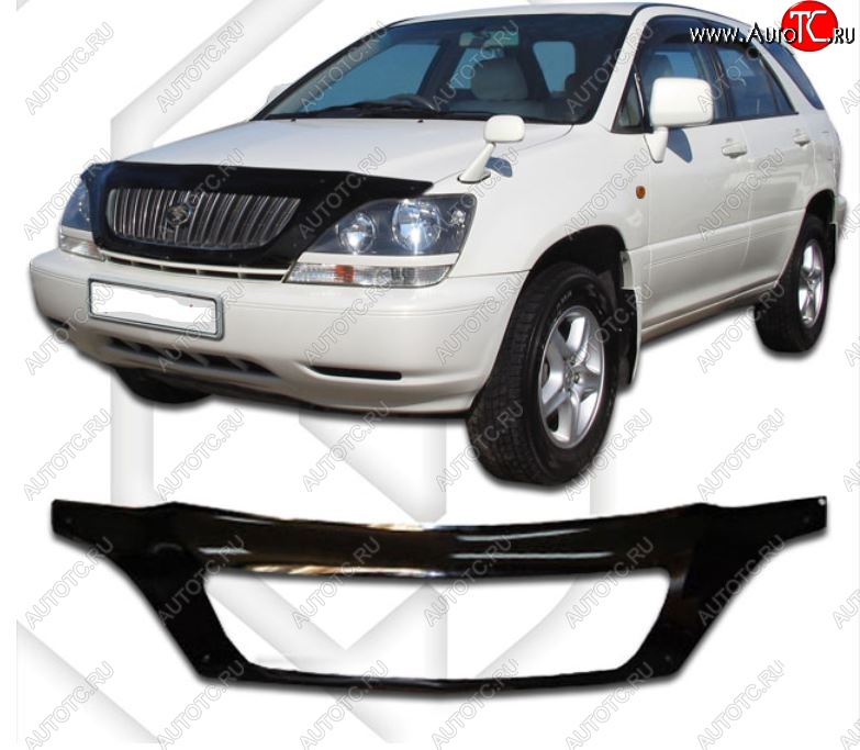 2 599 р. Дефлектор капота CA-Plastiс exclusive  Lexus RX300  XU10 (1995-2001) дорестайлинг (Classic черный, Без надписи)  с доставкой в г. Владивосток