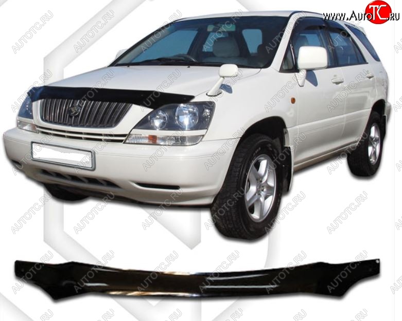 2 079 р. Дефлектор капота CA-Plastic  Lexus RX300  XU10 (1995-2001) дорестайлинг (Classic черный, Без надписи)  с доставкой в г. Владивосток