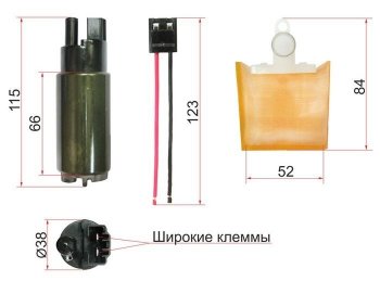 Насос топливный SAT (12V, 3,8BAR, 110L) Toyota Crown S180 седан рестайлинг (2005-2008)