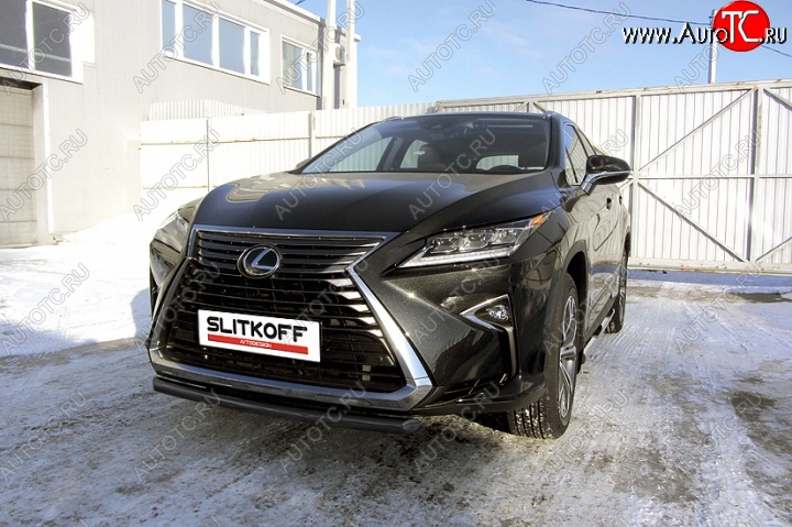 12 999 р. защита переднего бампера Slitkoff  Lexus RX350  AL20 (2015-2019) дорестайлинг (Цвет: серебристый)  с доставкой в г. Владивосток