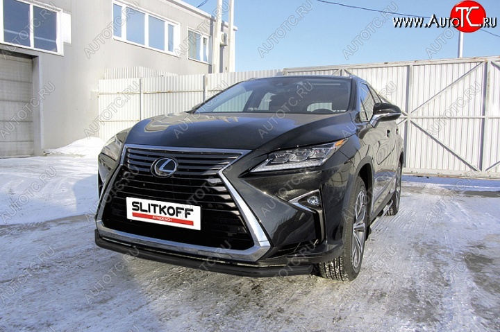 13 199 р. Защита переднего бампер Slitkoff  Lexus RX350  AL20 (2015-2019) дорестайлинг (Цвет: серебристый)  с доставкой в г. Владивосток